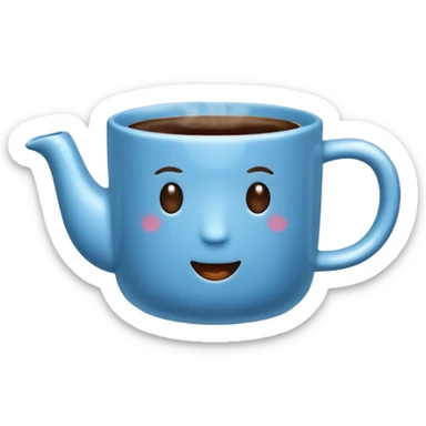 hot blue coffe cup sticker