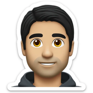 mikel arteta black hair sticker