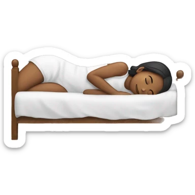 Girl sleeping in the bed  sticker