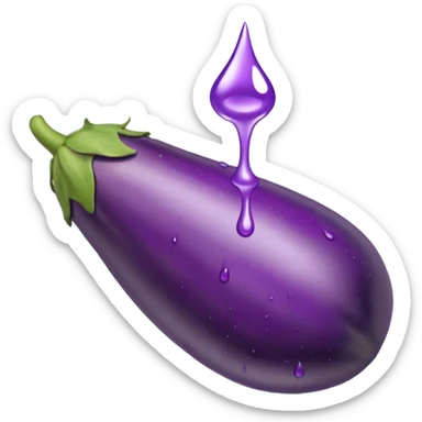 Glue coming out of an eggplant  sticker