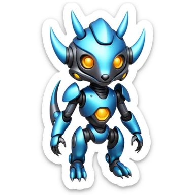  Glowing futuristic cyber-Protogen-Fakémon-Vernid-creature sticker