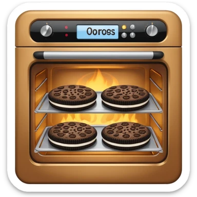 oven with oreo cookies inside sticker