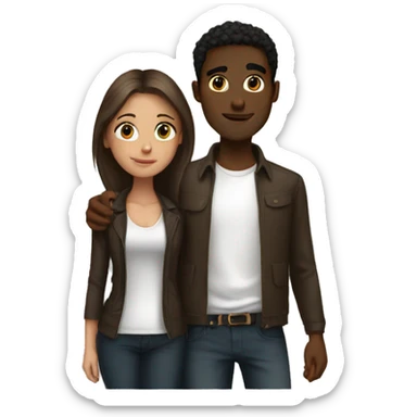 Tall Brown bf with short white gf sticker