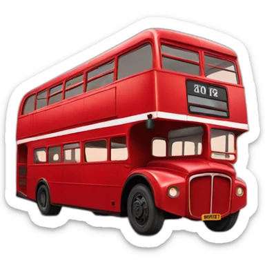 Red Double decker bus sticker