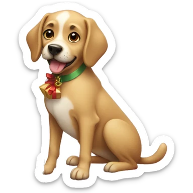 Dog with presents  sticker