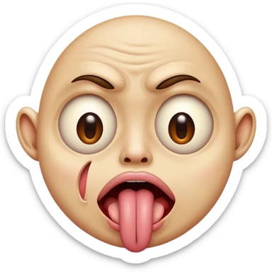 Sacando la lengua con ojos feos sticker
