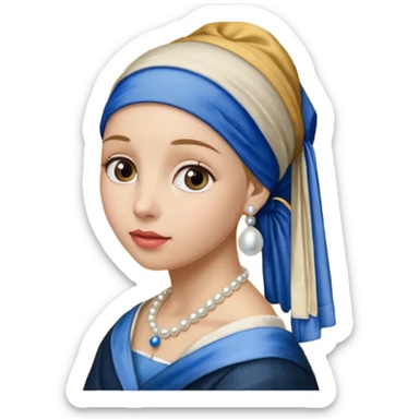 Girl with a Pearl Earring painting sticker