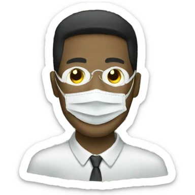 educated man wearing eye mask made of money sticker