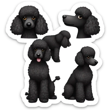 Black toy poodles sticker