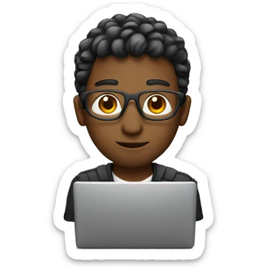 programmer with laptop sticker