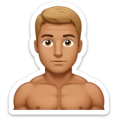 man with large pecs sticker