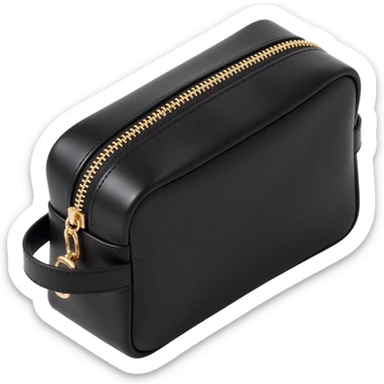 luxe black cosmetics bag sticker