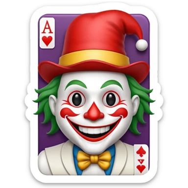 poker card with a jolly joker sticker