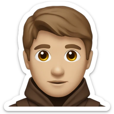 Dark anakin skywalker (sith eyes) (brown hooded robe) (portrait, front facing) sticker