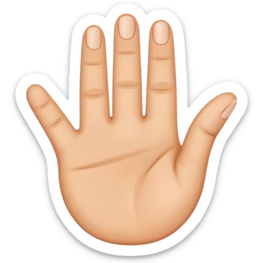 the 2 middle fingers inside an oval shaped hold sticker