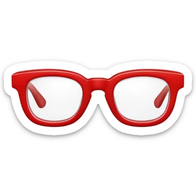 red glasses without a face, just the glasses sticker