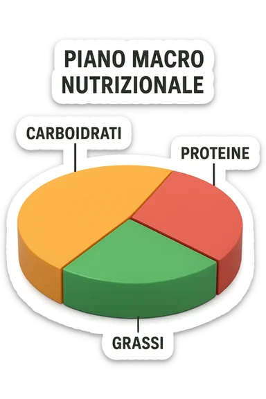 Piano A Macro nutrizionale GRAFICO in 3d in italiano sticker