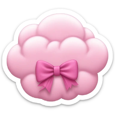 Pink cloud with a bow  sticker