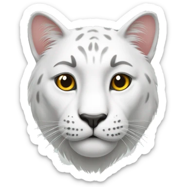 White big cat sticker