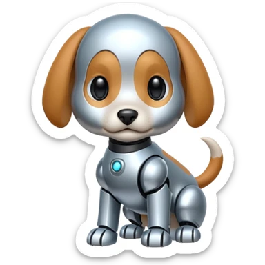 Pet-like robot,wagging tail, puppy face. sticker