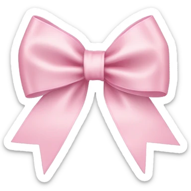 light pink ribbon bow sticker