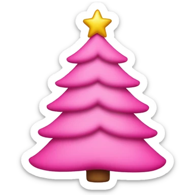 Pink Christmas tree sticker