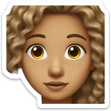 Brown eyed girl with wavy hair sticker