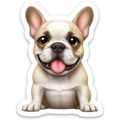French bulldog with a kiss sticker