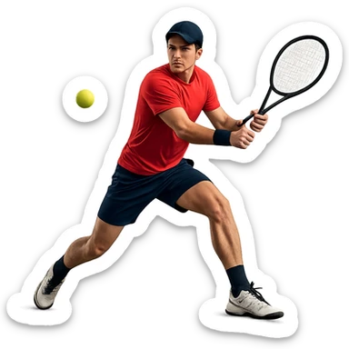 tennis player in action sticker