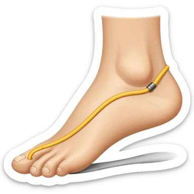 emoji of a human foot pressing on the ground, with two short curved pressure lines under the sole to show the weight and pressing effect, simple cartoon style sticker