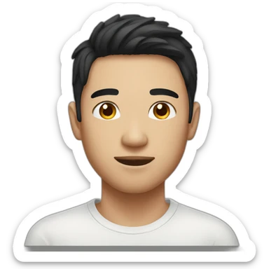 Sexy asian guy with freckles sticker