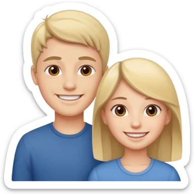 Sister and brother sticker