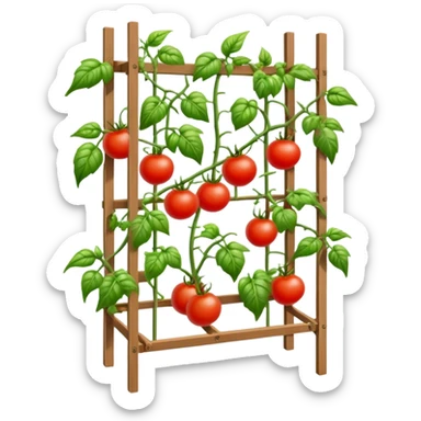 Tomato plant with trellis sticker