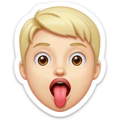 Excited sticking tongue out sticker