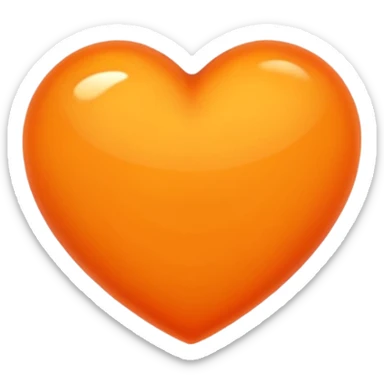 Orange heart sticker