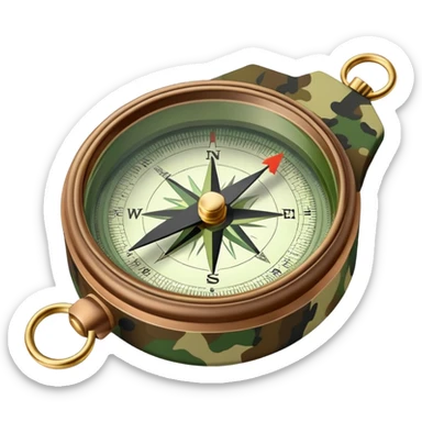 military compass with camouflage pattern sticker