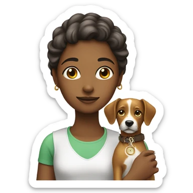 Girl with dog and Watch sticker