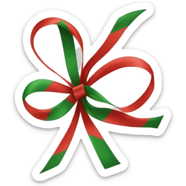 Bow with red and green lines  sticker