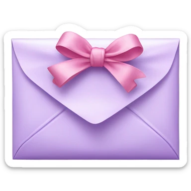 beautiful aesthetic love letter in pastel purple color with pink bow aesthetically placed  sticker
