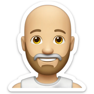 happy bearded bald guy sticker