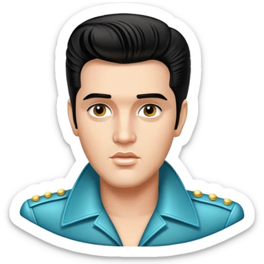 Elvis Presley with pompadour hairstyle, chest and up portrait sticker