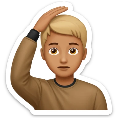 😝👋🏼Derrien la tête la main  sticker