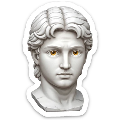 unfinished sculpture, part of the stone, david statue sticker