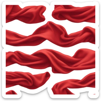 a piece of red cloth sticker