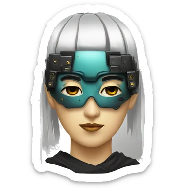 maschera giapponese stile cyberpunk  sticker