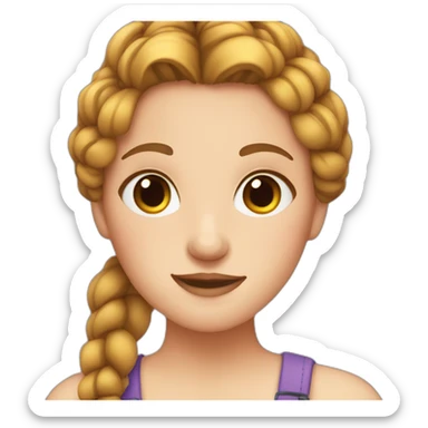 lady with freckles and a French braid sticker