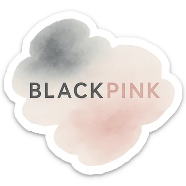 BLACKPINK-inspired object, black and pink colors, dreamy and fluid effect sticker