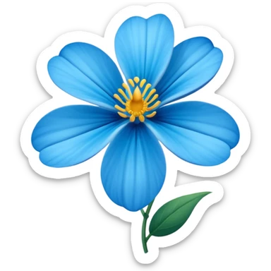 Flor azul marchitándose  sticker