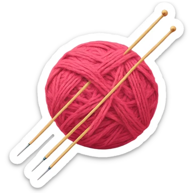 ball of yarn with two knitting needles sticker