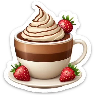 cappucino de morango 🍫 com moranguinho sticker